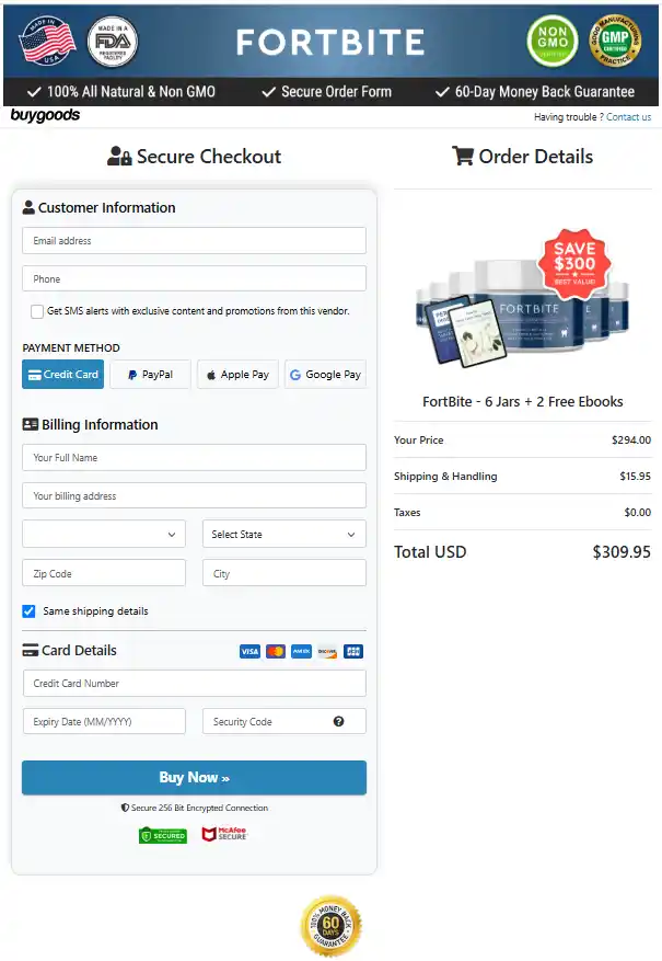 FortBite Secure Checkout Page